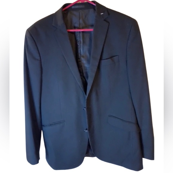 Kenneth Cole Reaction Techni Cole Black Blazer Jacket Size 40R - Picture 1 of 17